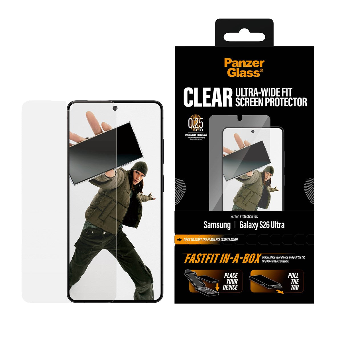 PanzerGlass® Screen Protector Samsung Galaxy S26 Ultra | Ultra-Wide Fit w. FASTFIT IN-A-BOX